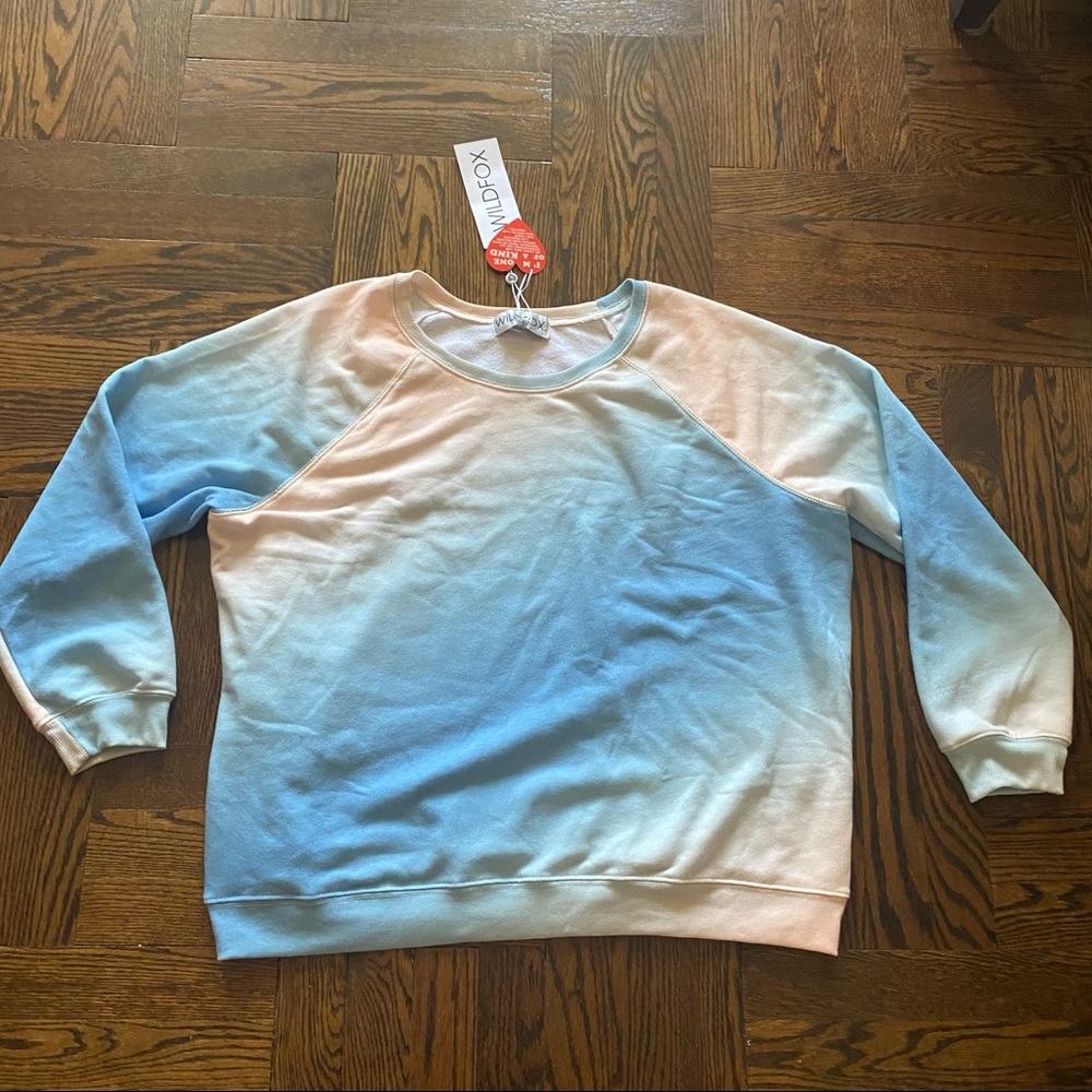 Wildfox Tie Dye Pink & Blue Sweatshirt Size XL NWT